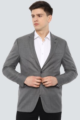 LOUIS PHILIPPE Solid Single Breasted Formal Men Blazer(Grey)