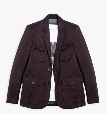 Charchit Solid Single Breasted Party Boys Blazer(Purple)
