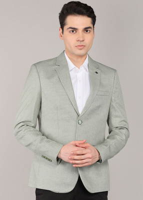 KILLER Solid Single Breasted Casual Men Blazer(Light Green)