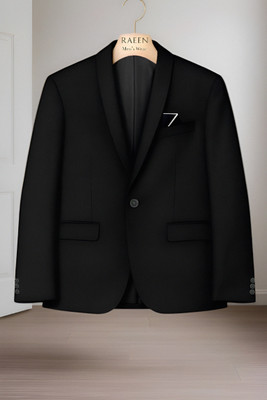 RaeenMensWear Solid Tuxedo Style Casual, Festive, Festive & Wedding, Formal, Party, Wedding Men Blazer(Black)