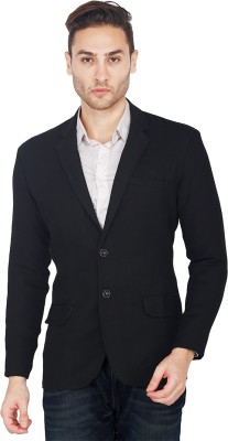 house of common Solid Single Breasted Casual, Festive & Wedding, Formal, Party Men Blazer(Black)