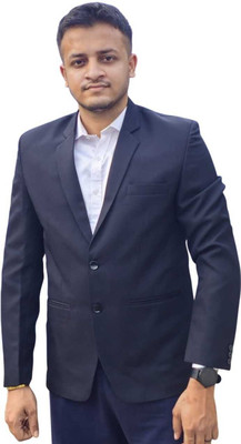 FASHYY TREND Solid Single Breasted Festive & Wedding Men Blazer(Blue)