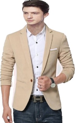 Darbar In Solid Single Breasted Casual, Formal, Festive & Wedding, Party Men Blazer(Brown)