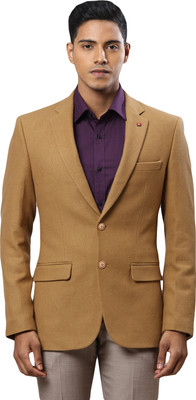 Raymond Solid Single Breasted Formal Men Blazer(Beige)