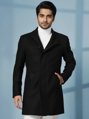 CHKOKKO Solid Double Breasted Casual Men Blazer(Black)
