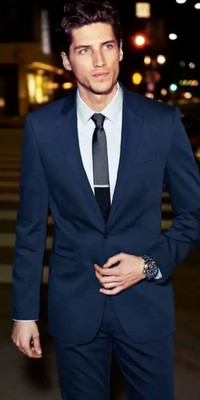 TRULYFEB Solid Single Breasted Formal, Party Men Blazer(Blue)