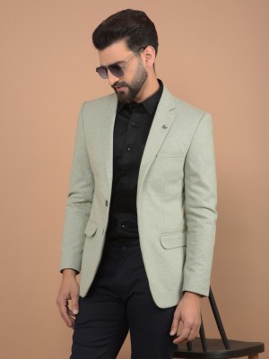 Canary London Solid Single Breasted Casual Men Blazer(Green)