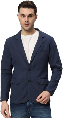 Fashion Senoraa Solid Single Breasted Festive & Wedding Men Blazer(Blue)