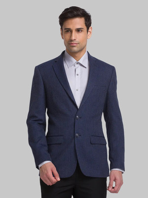 Raymond Striped Single Breasted Formal Men Blazer(Blue)