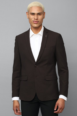 Allen Solly Solid Single Breasted Formal Men Blazer(Brown)