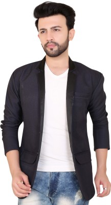 ABC ANY BUDY CLEAN Solid Single Breasted Casual Men Blazer(Dark Blue)