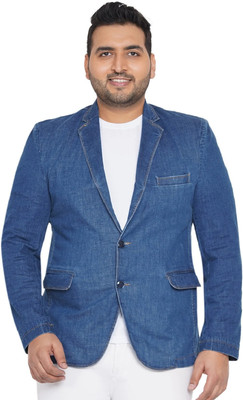 JOHN PRIDE Solid Single Breasted Casual Men Blazer(Blue)