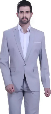 Darbar In Solid Single Breasted Casual, Formal, Party, Festive & Wedding Men Blazer(Grey)