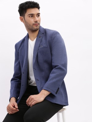 Showoff Solid Single Breasted Casual Men Blazer(Blue)