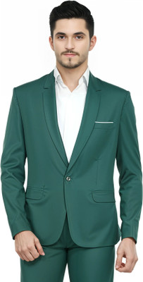 HUMJOLI FASHION Solid Single Breasted Formal, Casual, Festive, Wedding Men Blazer(Green)