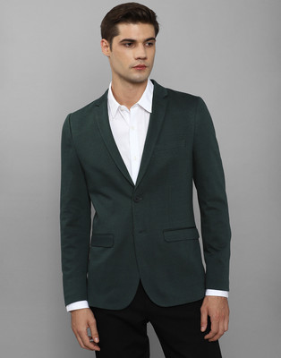LOUIS PHILIPPE Solid Single Breasted Casual Men Blazer(Black)
