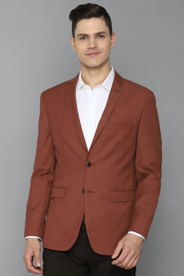 Allen Solly Solid Single Breasted Formal Men Blazer(Brown)