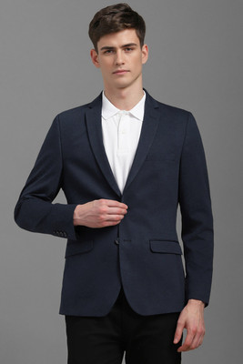 LOUIS PHILIPPE Solid Single Breasted Casual Men Blazer(Dark Blue)
