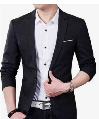 maksud enterprise Solid Single Breasted Casual Men Blazer(Black)