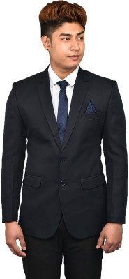 Darelooks Solid Single Breasted Festive & Wedding Men Blazer(Blue)