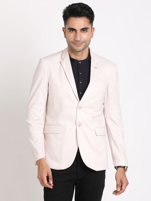 TURTLE Solid Single Breasted Casual Men Blazer(Grey)
