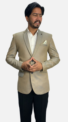 gargian master cut Solid Single Breasted Formal, Party Men Blazer(Brown)