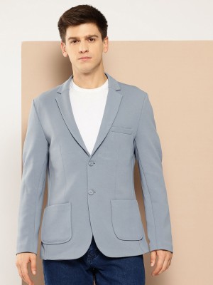 INVICTUS Solid Double Breasted Casual Men Blazer(Blue)