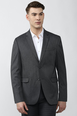 VAN HEUSEN Solid Single Breasted Formal Men Blazer(Grey)