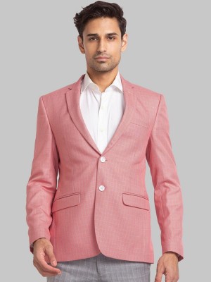 PARK AVENUE Checkered Single Breasted Formal Men Blazer(Red)