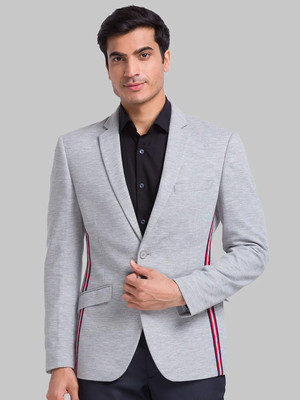 PARK AVENUE Solid Single Breasted Formal, Festive & Wedding Men Blazer(Grey)