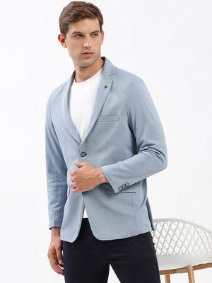 SHOWOFFFF Solid Single Breasted Casual Men Blazer(Blue)