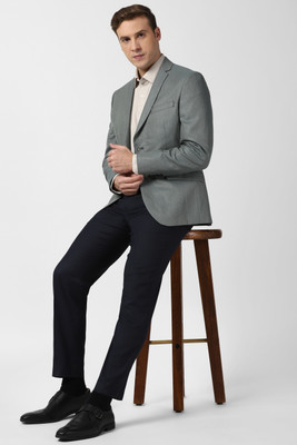 V DOT BY VAN HEUSEN Solid Single Breasted Formal Men Blazer(Dark Green)
