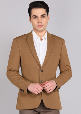 Raymond Self Design Single Breasted Formal Men Blazer(Brown)