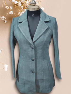 Pepzo Solid Double Breasted Casual Women Blazer(Blue)