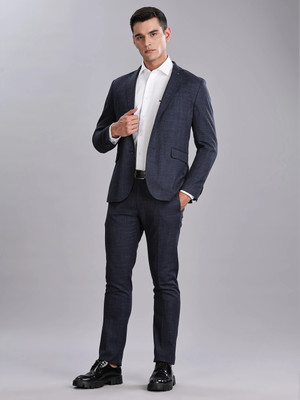 TOMMY HILFIGER Solid Single Breasted Casual Men Blazer(Dark Blue)