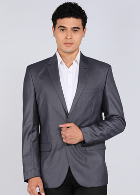 PARK AVENUE Solid Bandhgala Formal Men Blazer(Grey)