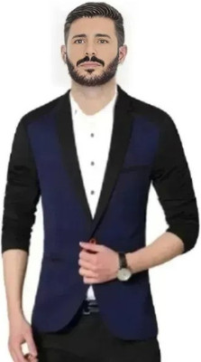 Darbar In Solid Single Breasted Casual, Formal, Party, Festive & Wedding Men Blazer(Blue)
