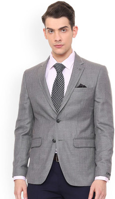 LOUIS PHILIPPE Self Design Single Breasted Casual Men Blazer(Grey)