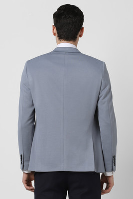 PETER ENGLAND Self Design Tuxedo Style Formal Men Blazer(Blue)