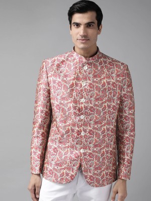 VASTRAMAY Floral Print Mandarin Festive Men Blazer(Multicolor)