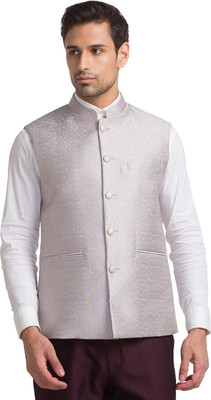 Raymond Self Design Single Breasted Formal Men Blazer(Grey)