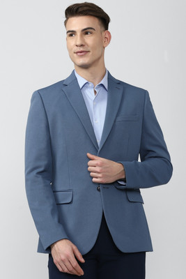 PETER ENGLAND Solid Single Breasted Casual Men Blazer(Blue)