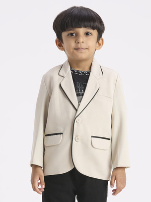 PROVOGUE Solid Single Breasted Party Baby Boys Blazer(Yellow)