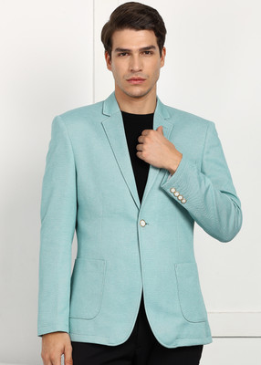 PROVOGUE Solid Single Breasted Casual Men Blazer(Light Green)