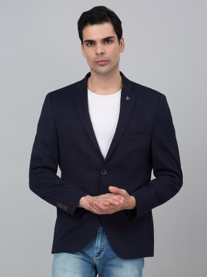 CANTABIL Solid Single Breasted Casual Men Blazer(Dark Blue)