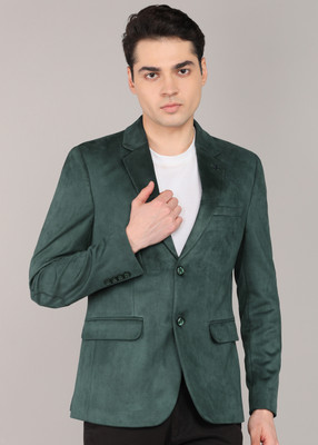 KILLER Solid Single Breasted Casual Men Blazer(Green)
