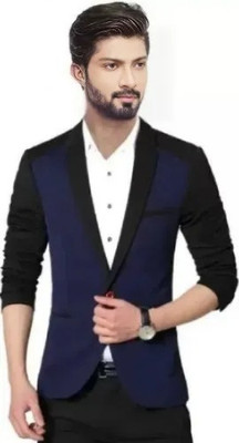 HUMJOLI MENS WEAR Solid Single Breasted Formal, Casual, Party, Festive & Wedding Men Blazer(Blue)