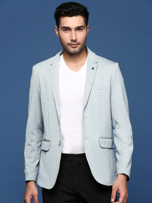 SHOWOFFFF Solid Single Breasted Casual Men Blazer(Blue)