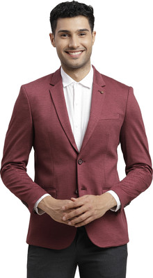 TURTLE Checkered Single Breasted Casual Men Blazer(Brown)