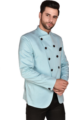 PRINT CULTR Solid Single Breasted Festive & Wedding Men Blazer(Blue)